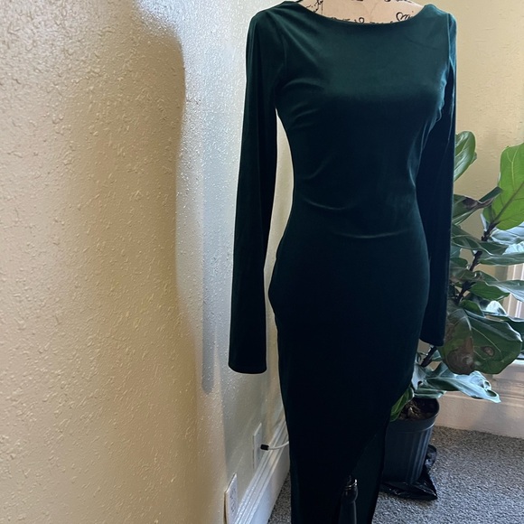 LULUS Emerald Green Velvet Long Sleeve Maxi Dress - Picture 7 of 8